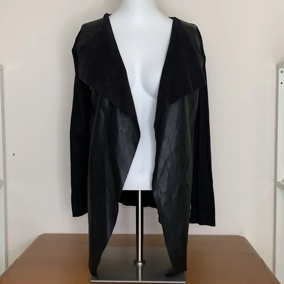 Sold ❌ Zara ⎮ Faux leather open front cardigan - Picture 2 of 9